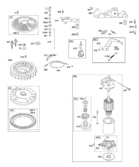 E - Comandi, dispositivo di avviamento elettrico, volano, molla regolatore B&S - 44 €¦ 441677-0141-B1 brand Stihl